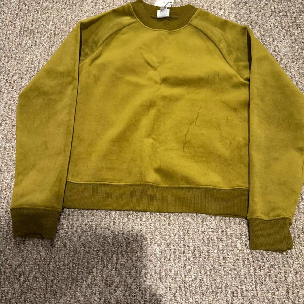 A NEW DAY Velour Olive Green Sweatshirt  NWT